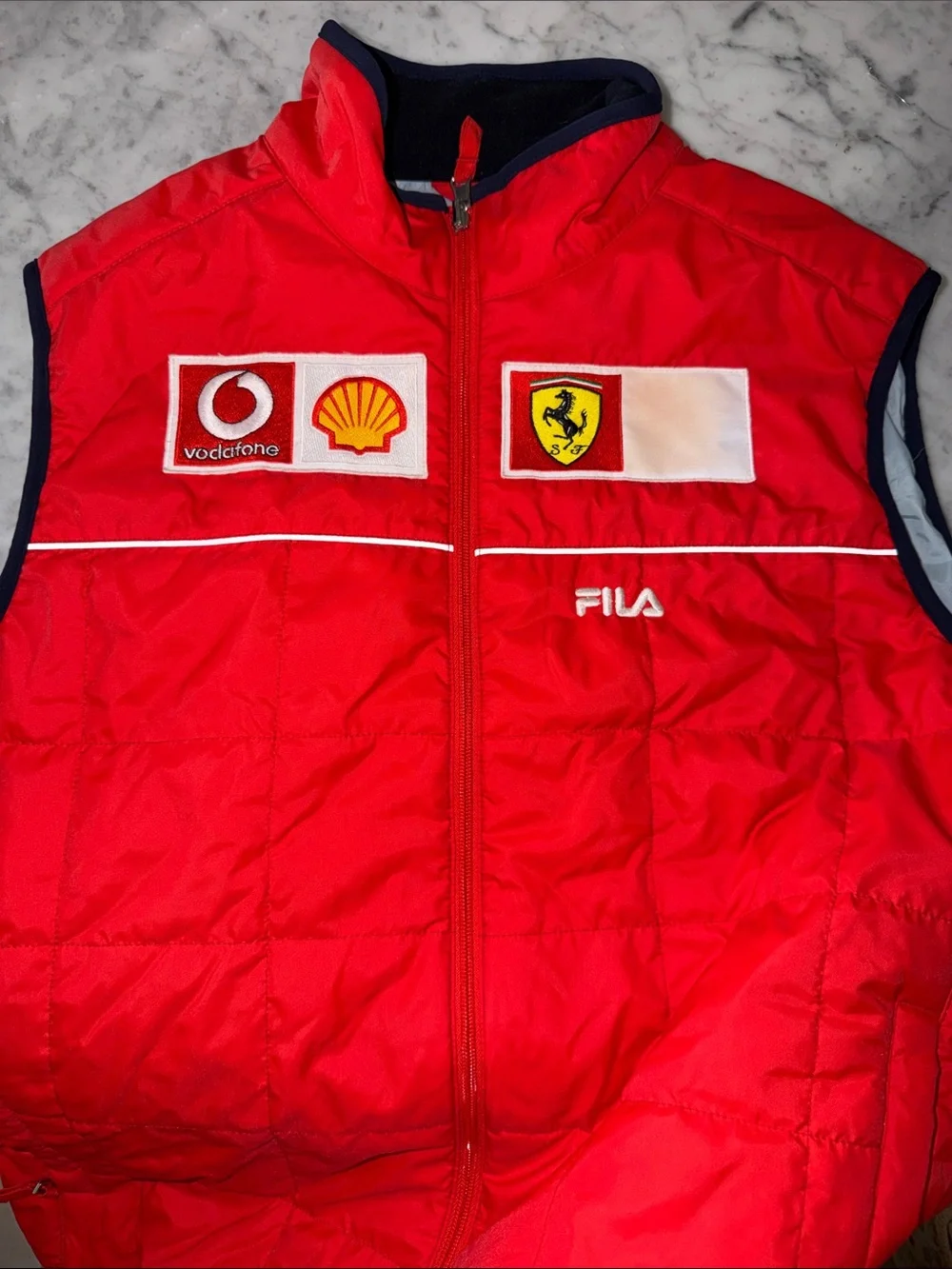 Ferrari Red fila Quilted Racing Vest with Logos
